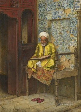 Ludwig Deutsch Painting - The Learned Man Of Cairo Ludwig Deutsch Orientalism